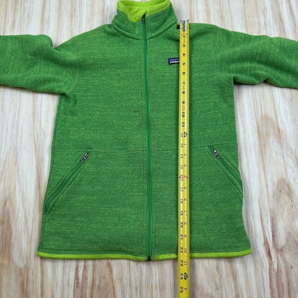 Patagonia Better‎ Sweater Jacket Boys Large 12 Green Fleece Full Zip Pockets